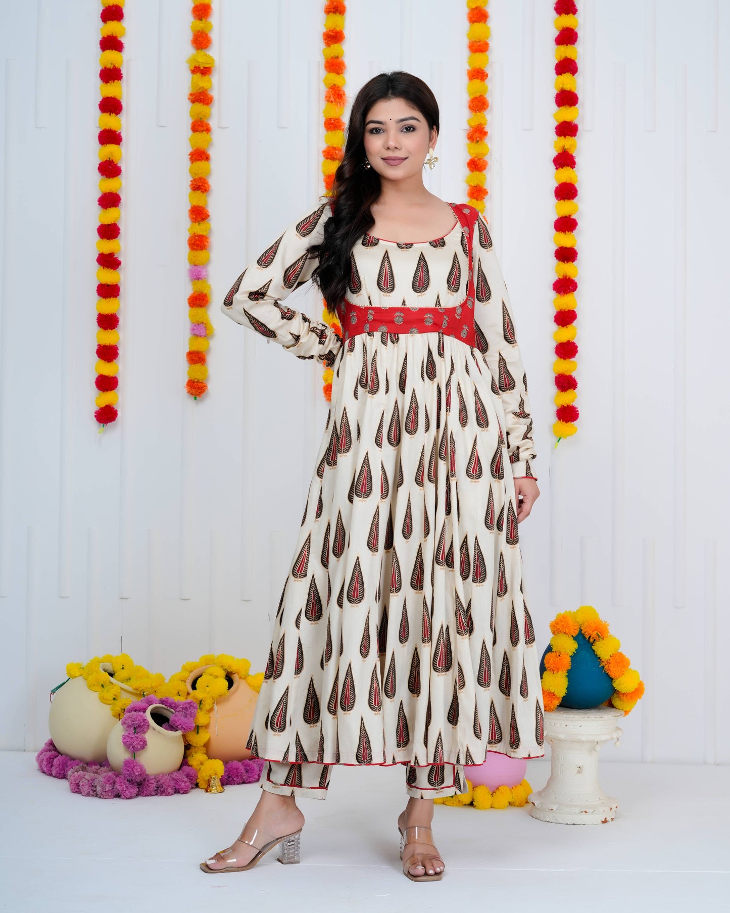 Crimson Paisley Anarkali Suit