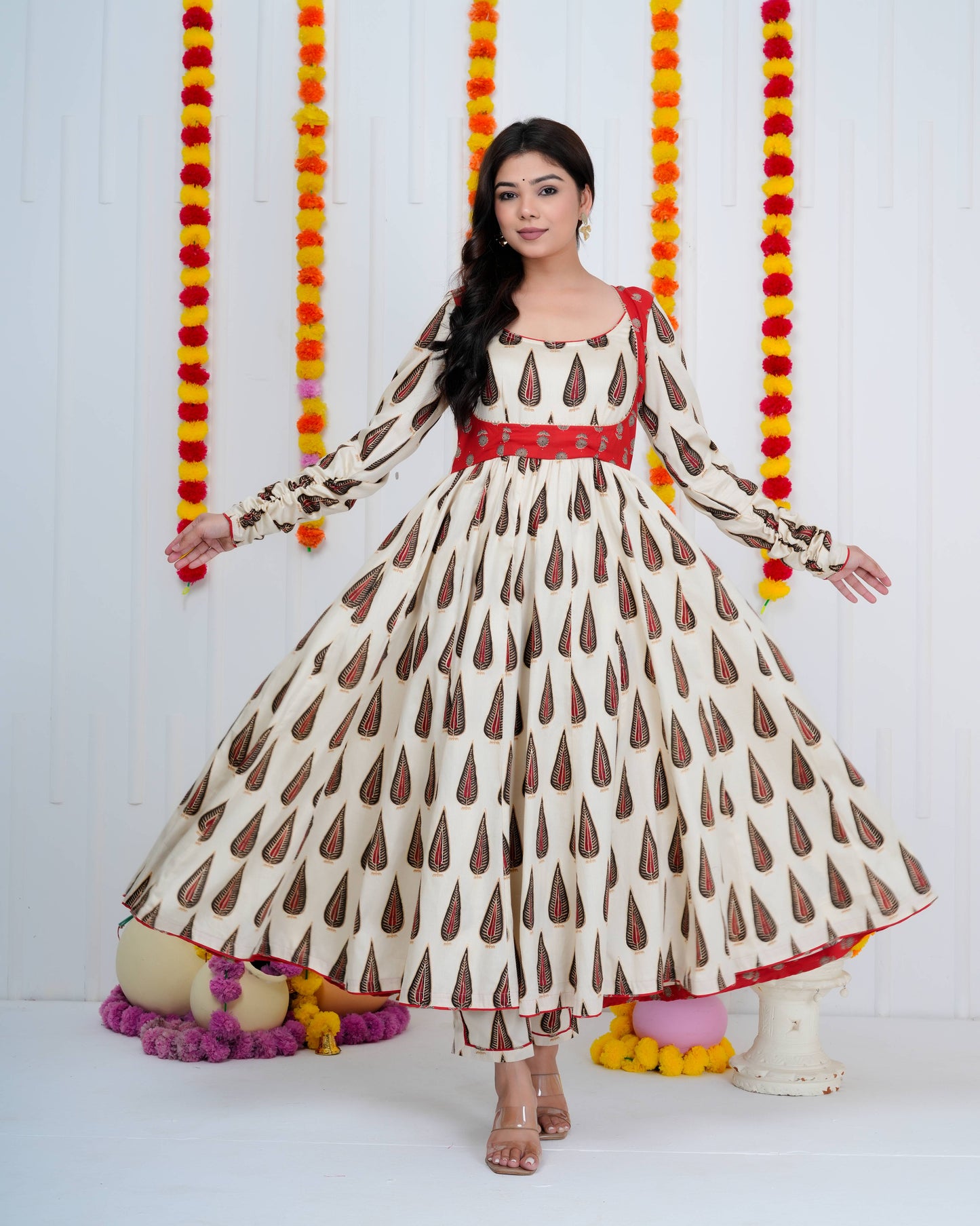 Crimson Paisley Anarkali Suit