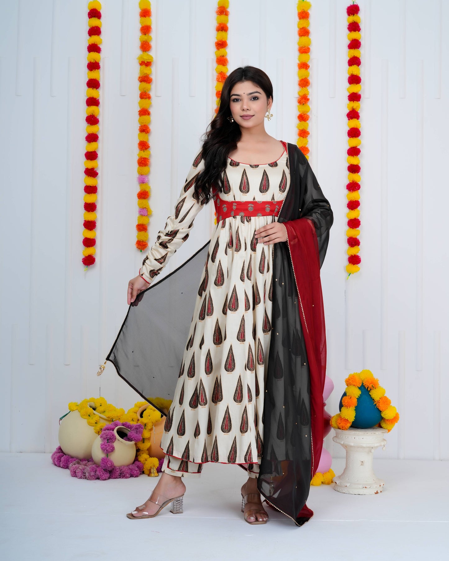 Crimson Paisley Anarkali Suit