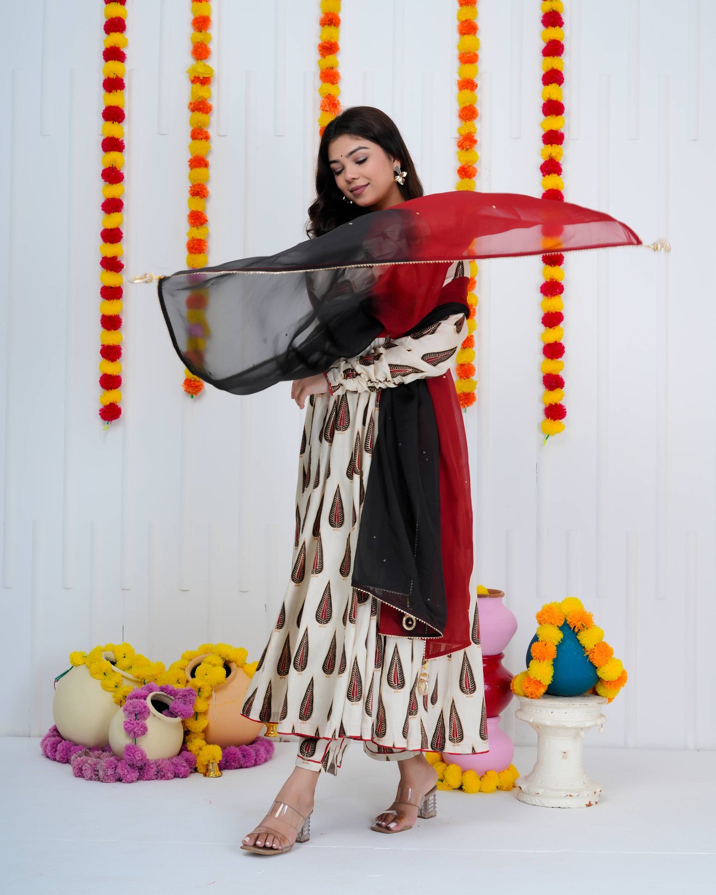 Crimson Paisley Anarkali Suit