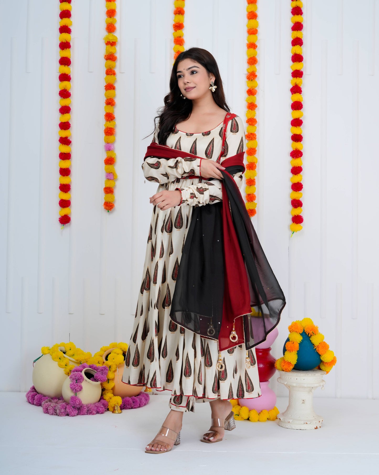 Crimson Paisley Anarkali Suit