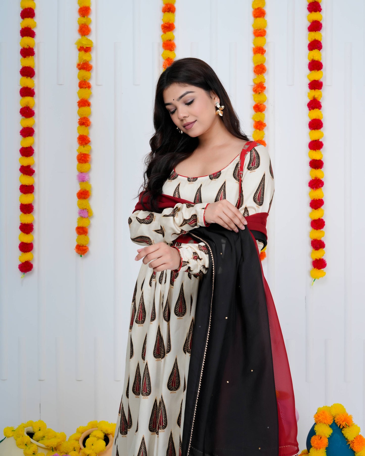 Crimson Paisley Anarkali Suit