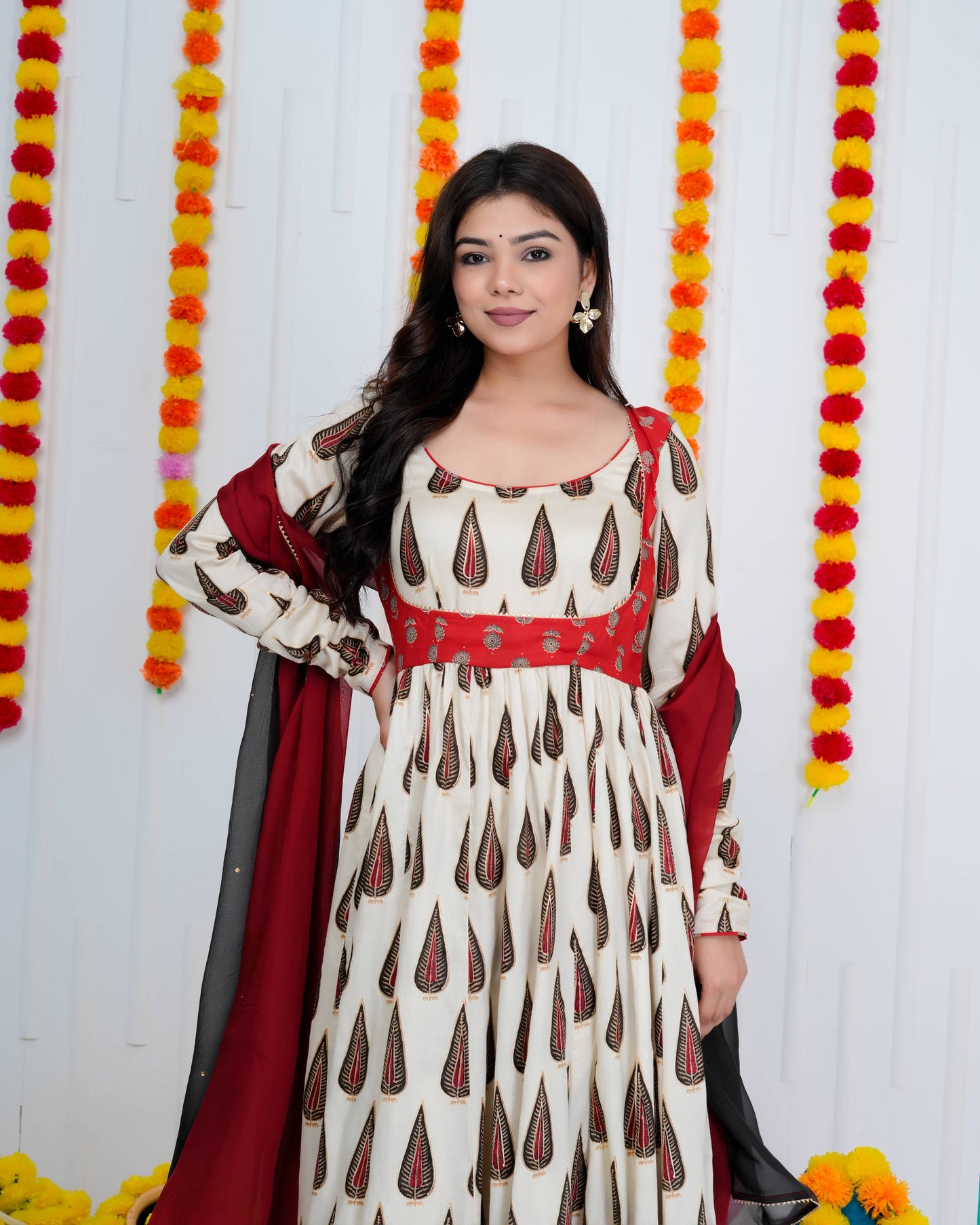 Crimson Paisley Anarkali Suit