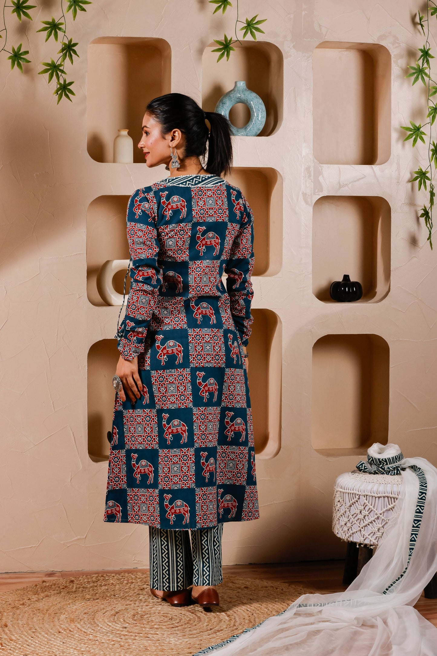 Cotton Camel Angarakha Suit