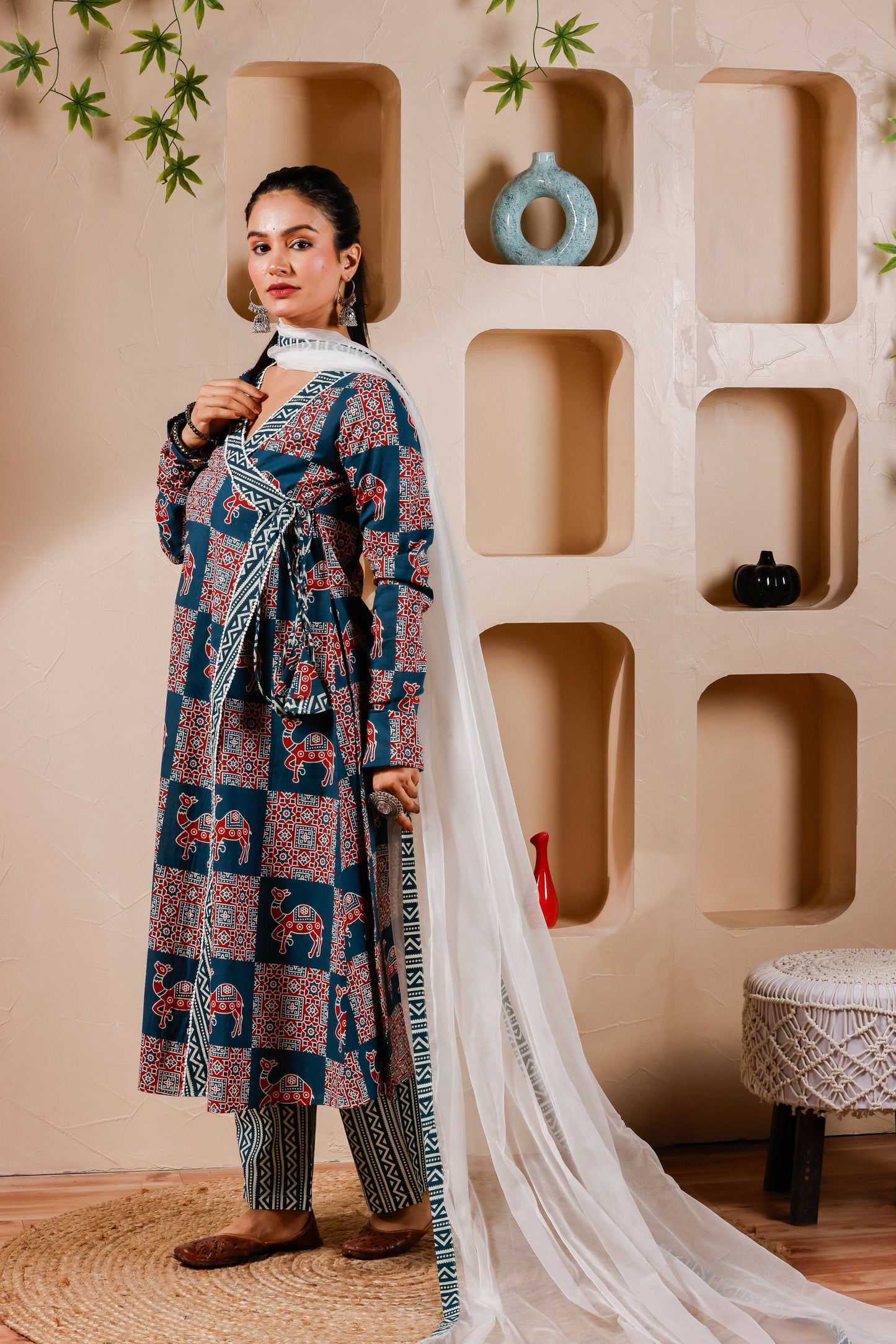 Cotton Camel Angarakha Suit