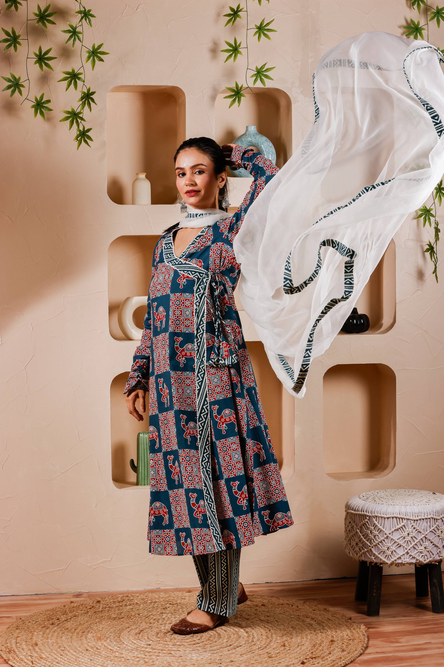 Cotton Camel Angarakha Suit